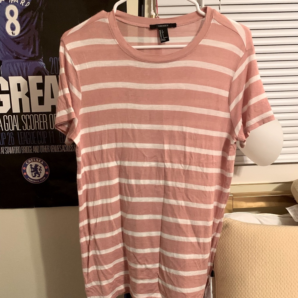 Forever 21 pink striped tee